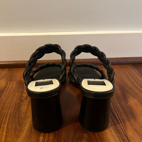 Dolce Vita Black Braided Heeled Sandals - Picture 3 of 6